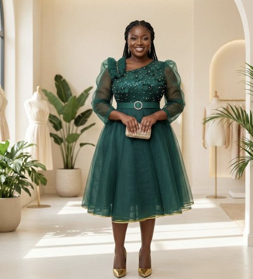 Robe pêche verte