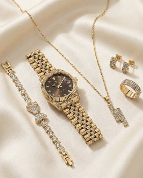 Ensemble bijoux en or plaqué