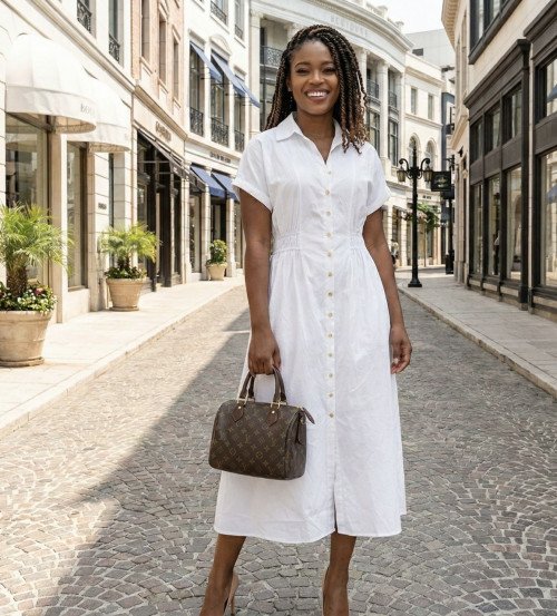 Robe midi blanche