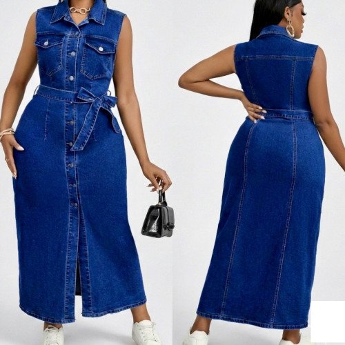 Robe Maxi en Denim "Indigo Urbain"