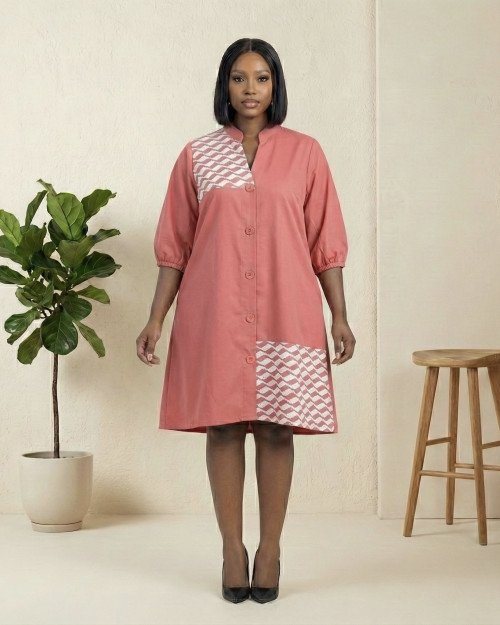 Robe tunique rose pastel