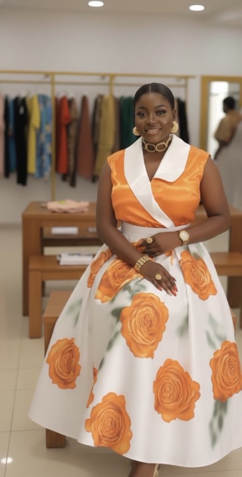 Robe Florale orange bloom