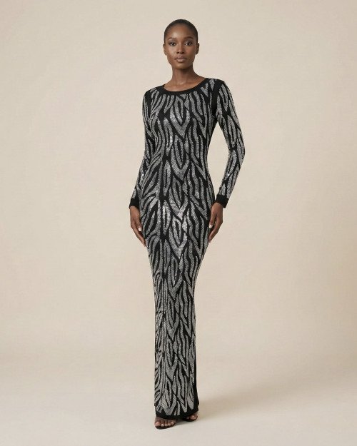 Robe longue Zébré