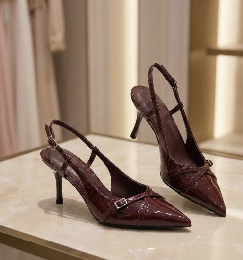 Escarpins slingback bordeaux