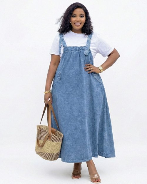 Robe jeans sans manche