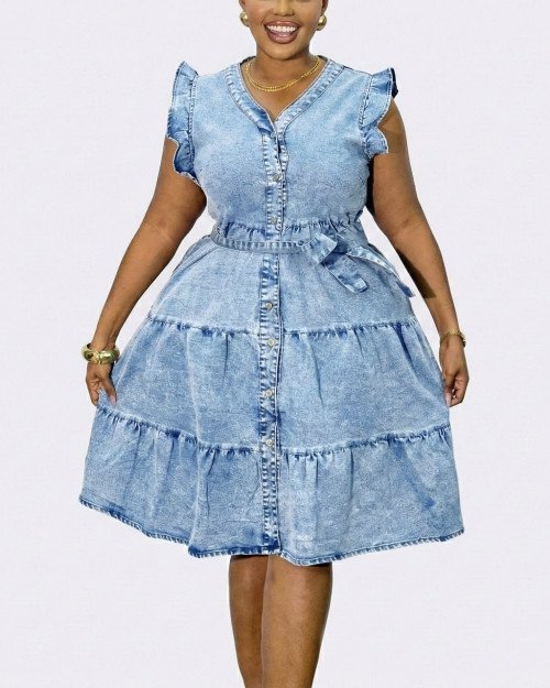 Robe en Denim Bohème