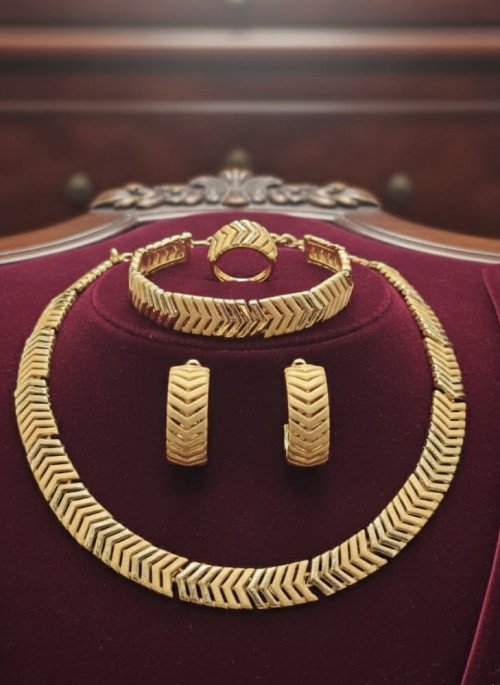 Ensemble collier en or plaqué