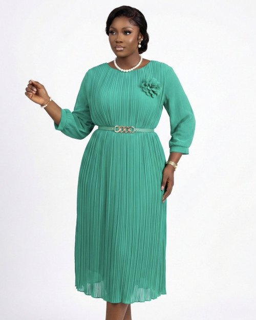 Robe Plissée Emerald Grace