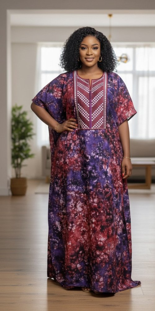 Robe kaftan tie-dye