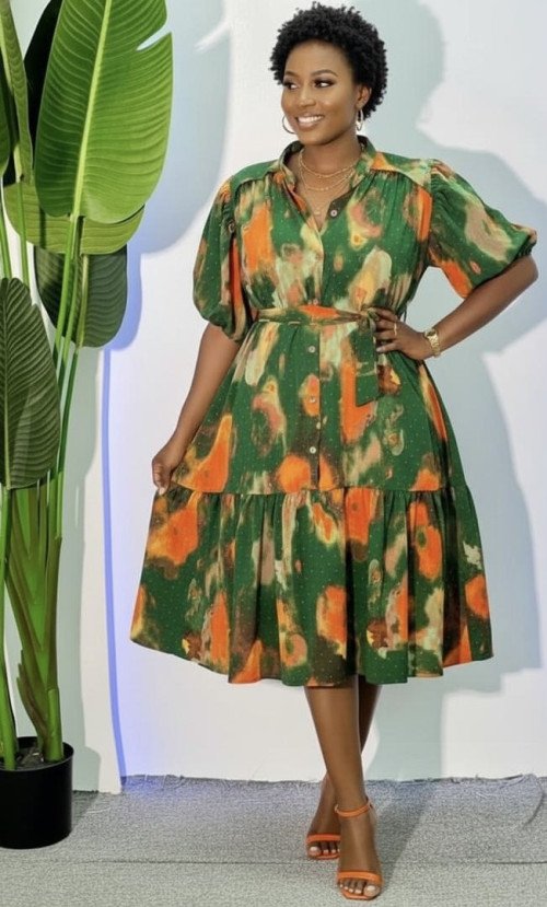 Robe mi-longue tie-dye