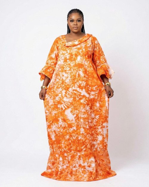 Boubou fluide orange