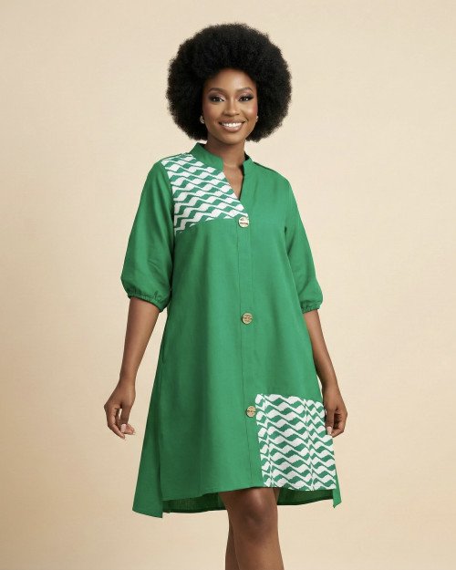Robe tunique vert émeraude