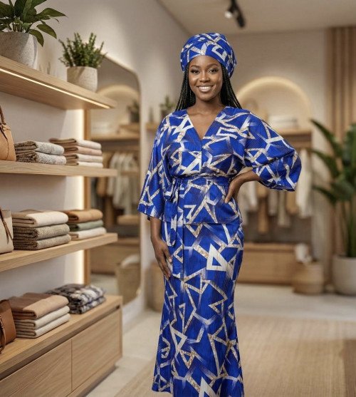 Robe traditionnelle bleue
