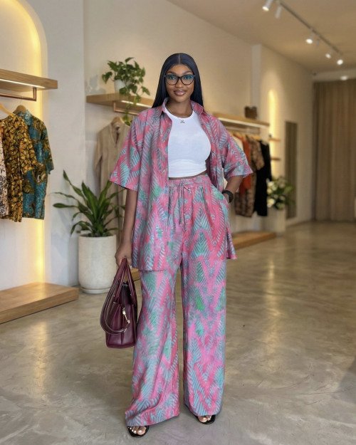 Ensemble "Island Vibes" – Chemise Oversize & Pantalon Large Imprimé