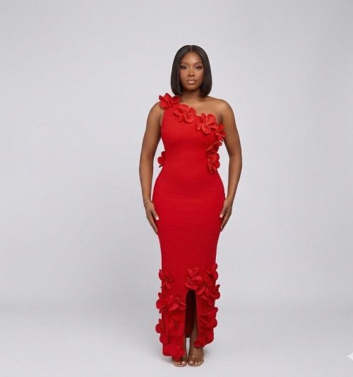 Robe floral rouge