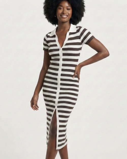 Robe en Maille Rayée