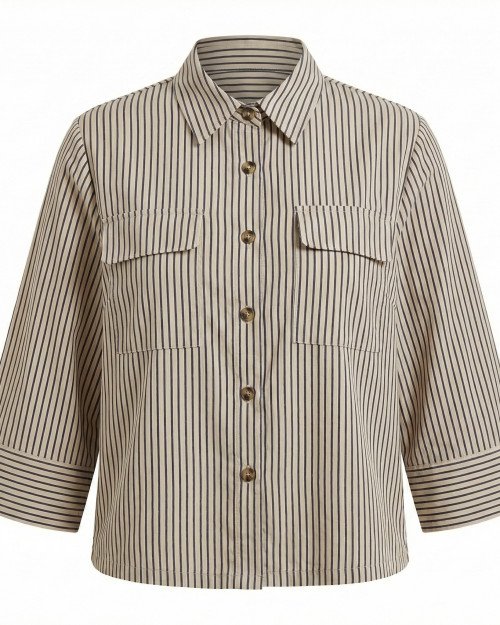 chemise à rayures manches 3/4
