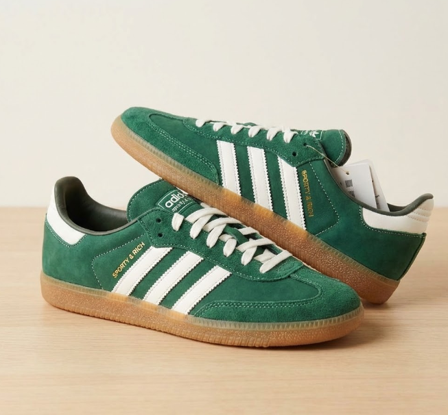 Basket Adidas Samba Vert Collégial Semelle Gomme