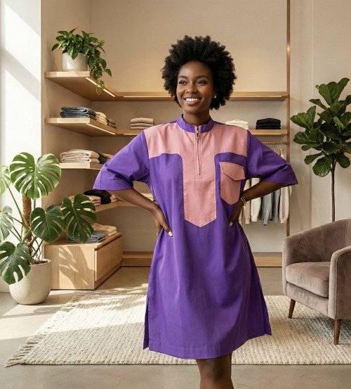 Robe zippée violette