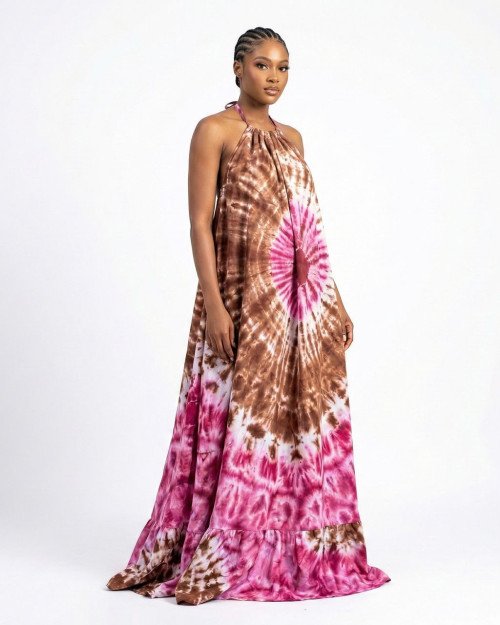 Robe longue tie dye