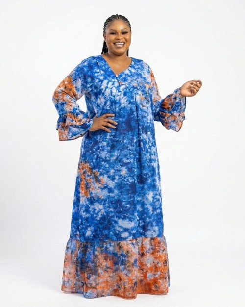 Boubou fluide bleu