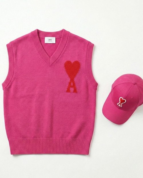 Cardigan sans manches rose