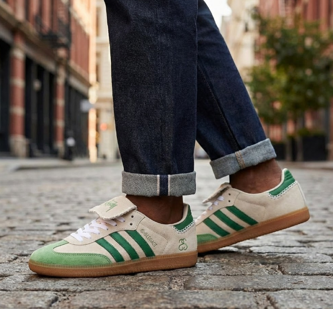 Basket Adidas Samba Blanc Crème - Vert