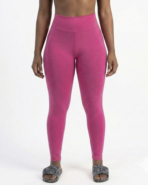 Collant taille haute rose